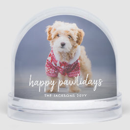 Dog Christmas | Modern Cute Puppy Happy Pawlidays Sneeuwbol