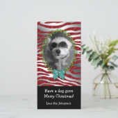 Dog Christmas Schattigee Foto Lijst Zebra Glitter Feestdagenkaart (Staand voorkant)