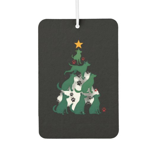 Dog Christmas Tree Shirt - Dog Christmas (2) Luchtverfrisser (Voorkant)