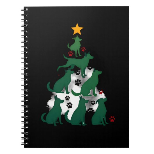 Dog Christmas Tree Shirt - Dog Christmas (2) Notitieboek (Voorkant)