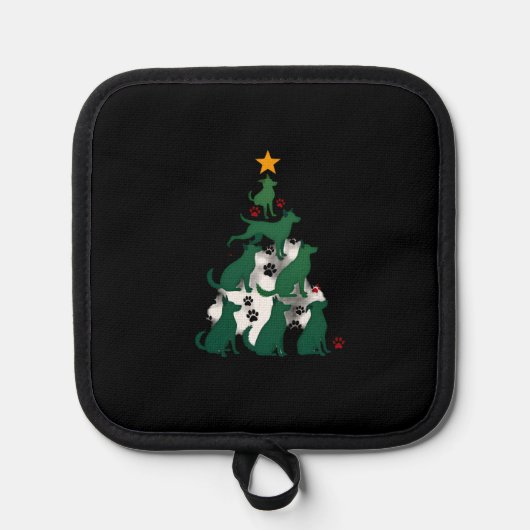 Dog Christmas Tree Shirt - Dog Christmas (2) Pannenlap (Voorkant)