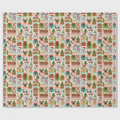Dog Christmas Wrapping Paper Cadeaupapier (Vlak)