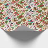 Dog Christmas Wrapping Paper Cadeaupapier (Hoek)