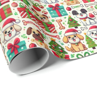 Dog Christmas Wrapping Paper Cadeaupapier