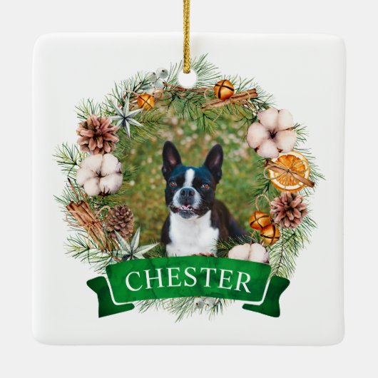 Dog Christmas Wreath Ornament (Achterkant)