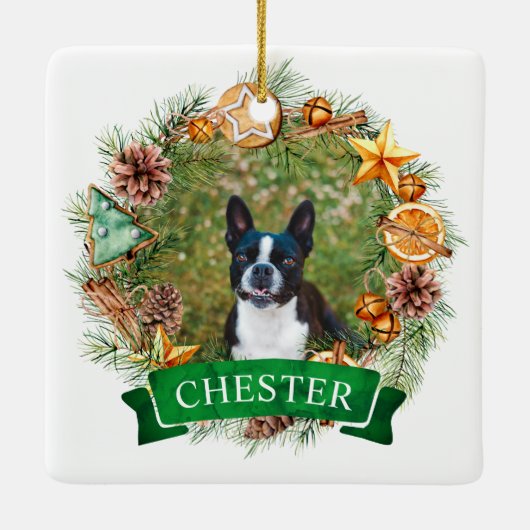 Dog Christmas Wreath Ornament (Achterkant)