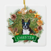 Dog Christmas Wreath Ornament (Voorkant)