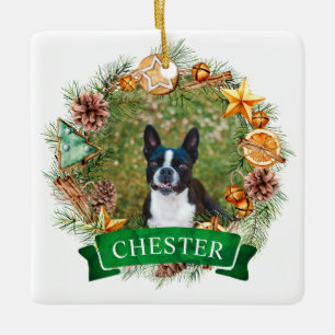 Dog Christmas Wreath Ornament