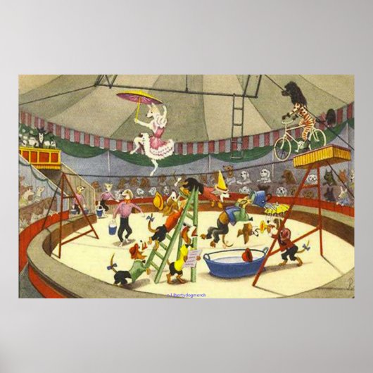 DOG CIRCUS - POSTERS EN CANVAS - PRINTS - HUMOROUS (Voorkant)
