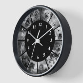 Dog Clock Black en White Cute Animal Photography (Hoek)