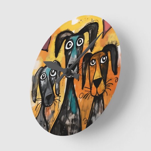 Dog Clock Ronde Klok (Hoek)