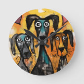 Dog Clock Ronde Klok (Voorkant)