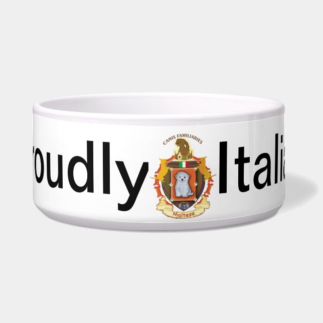 Dog Coat of Arms Bowl - Maltees Voerbakje (Voorkant)