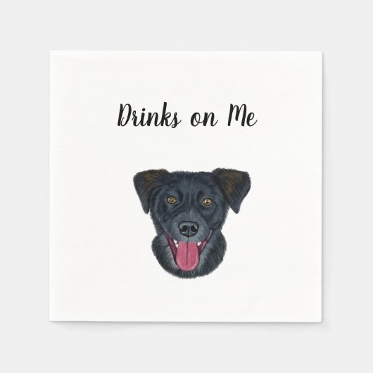 Dog Cocktail Napkins Servet (Voorkant)