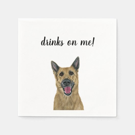 Dog Cocktail Napkins Servet (Voorkant)