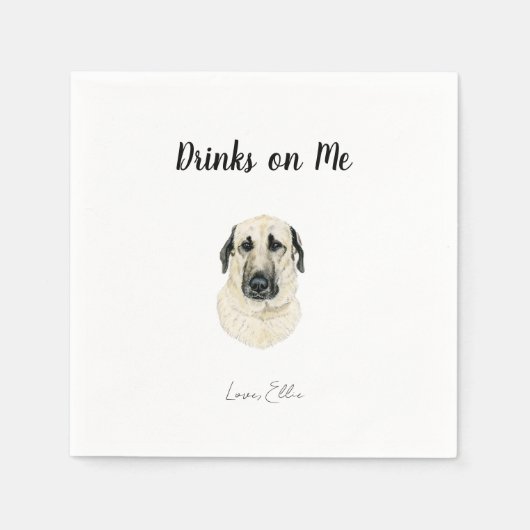 Dog Cocktail Napkins Servet (Voorkant)