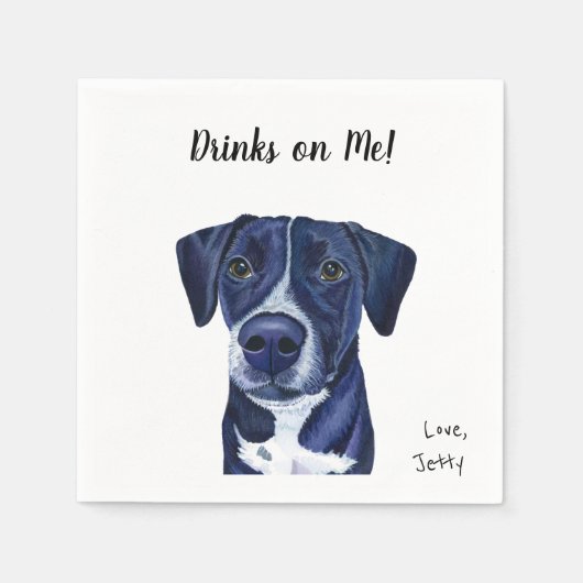 Dog Cocktail Napkins Servet (Voorkant)