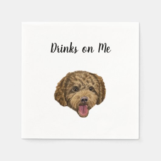Dog Cocktail Napkins Servet (Voorkant)