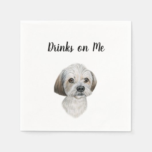 Dog Cocktail Napkins Servet (Voorkant)