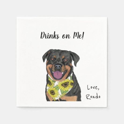 Dog Cocktail Napkins Servet (Voorkant)