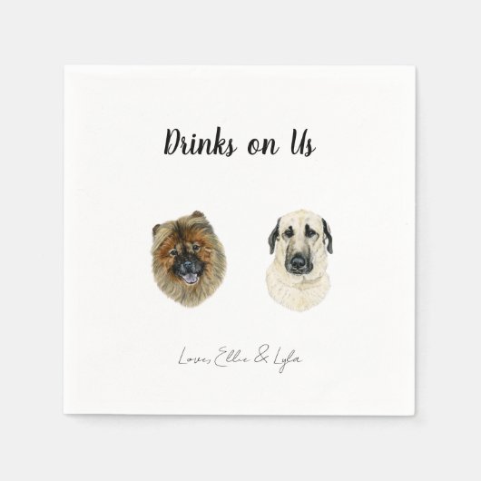 Dog Cocktail Napkins Servet (Voorkant)