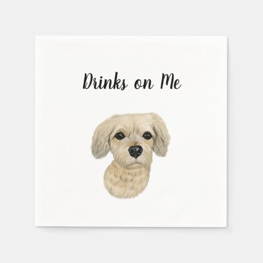 Dog Cocktail Napkins Servet (Voorkant)