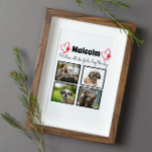 Dog collage - 4 foto op maat fotoplaat<br><div class="desc">Viel je beste vriend met een aangepaste fotocollage. Als je zoveel leuke herinneringen en foto's hebt, is één foto niet genoeg. Deze plaque heeft 4 foto's, een citaat, en u kunt de naam van uw huisdier personaliseren. U kunt de kleur van de paginafdruk ook veranderen. Om aan te passen, kunt...</div>
