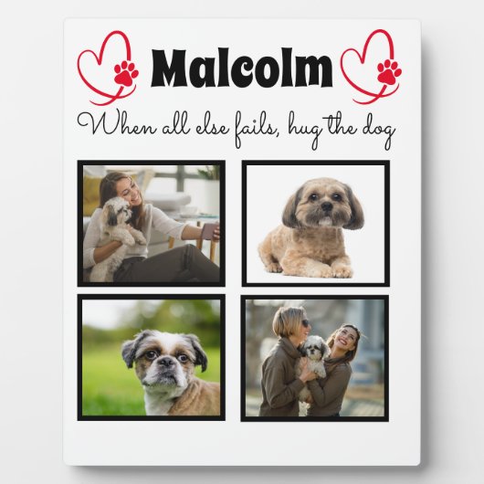 Dog collage - 4 foto op maat fotoplaat (Voorkant)