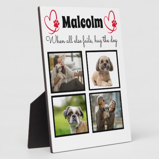 Dog collage - 4 foto op maat fotoplaat (Zijkant)