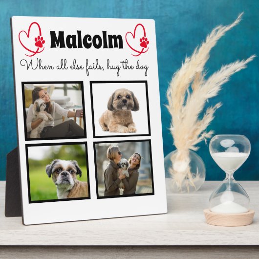 Dog collage - 4 foto op maat fotoplaat (Zijkant)