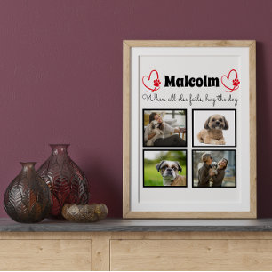 Dog collage - 4 foto's op maat poster