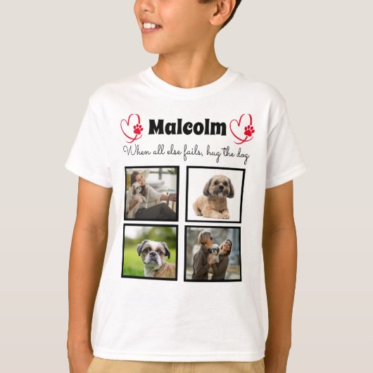Dog collage - op maat gemaakt 4 T-shirt voor jonge (Voorkant)