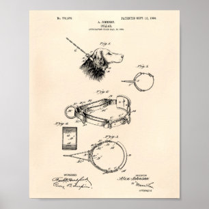Dog Collar 1904 Patent Art Old Peper Poster