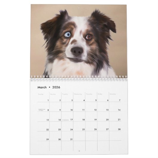Dog Collectie Olieverfschilderijen Kunst Kalender (Mar 2026)