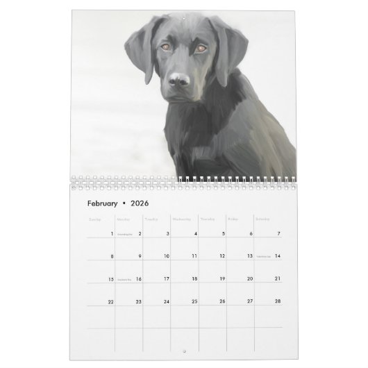 Dog Collectie Olieverfschilderijen Kunst Kalender (Feb 2026)