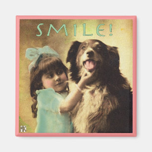  Dog Collie Smile Photo Magnet