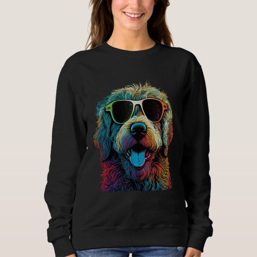 Dog Colorful Cool Puppy Doghead Dog 4 Trui (Voorkant)