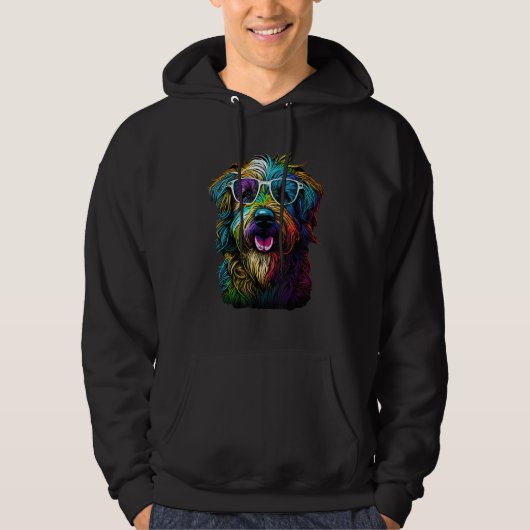 Dog Colorful Cool Puppy Doghead Dog 5 Hoodie (Voorkant)