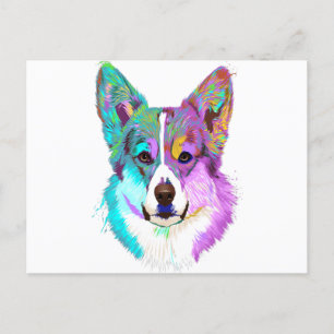 Dog Colorful Welsh Corgi T-Shirt Briefkaart