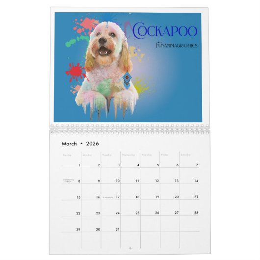 Dog Colourful Splash Art Wall Calendar 2026 Kalender (Mar 2026)