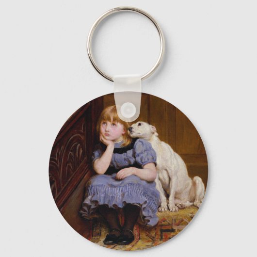 Dog Comforting Girl - Sympathie van R.Briton Sleutelhanger (Voorkant)