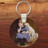 Dog Comforting Girl - Sympathie van R.Briton Sleutelhanger (Voorkant)