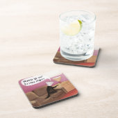 Dog Cone Dating Funny Cartoon Bier Onderzetter (Rechterzijde)