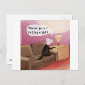 Dog Cone Dating Funny Cartoon Briefkaart (Voorkant / Achterkant)
