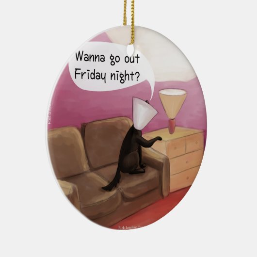 Dog Cone Dating Funny Cartoon Keramisch Ornament (Rechts)