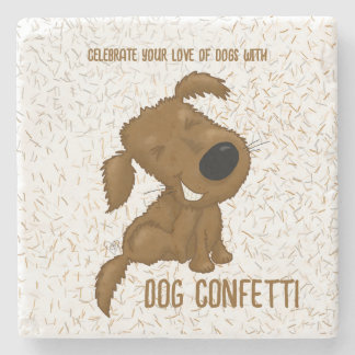 Dog Confetti Shedding Dog Stenen Onderzetter