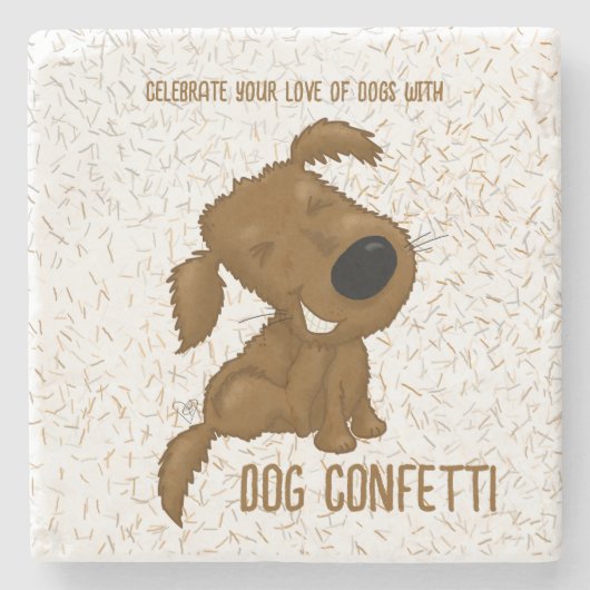 Dog Confetti Shedding Dog Stenen Onderzetter (Voorkant)