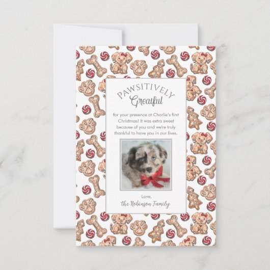 Dog Cookies Puppy's Eerste Kerstmis Dank u Kaart (Voorkant)