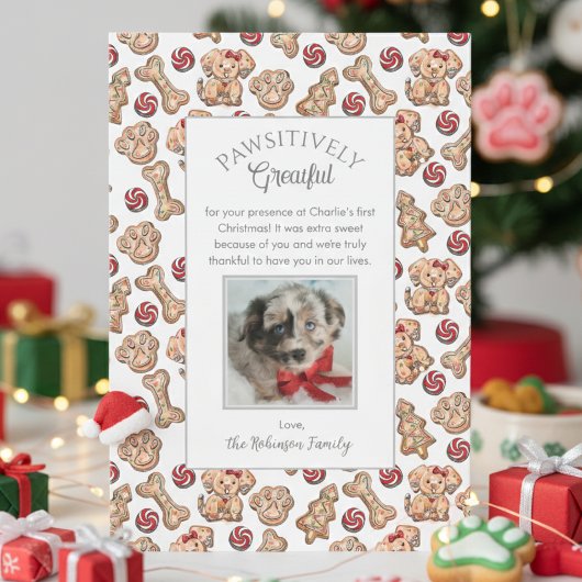 Dog Cookies Puppy's Eerste Kerstmis Dank u Kaart