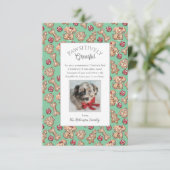 Dog Cookies Puppy's Eerste Kerstmis Dank u Kaart (Staand voorkant)